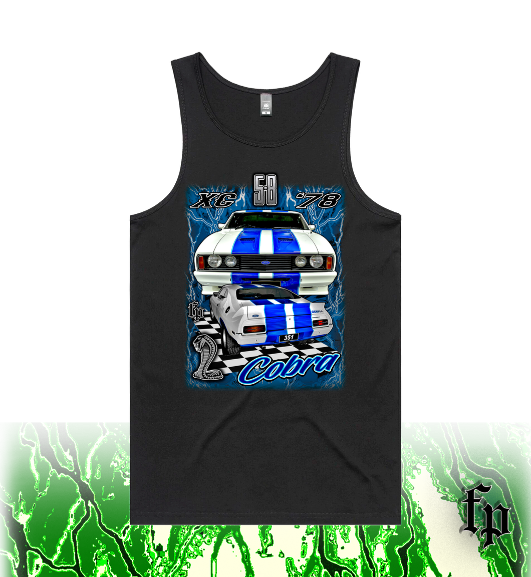 78 FORD XC COBRA 351 - BLUE STORM - MENS SINGLET