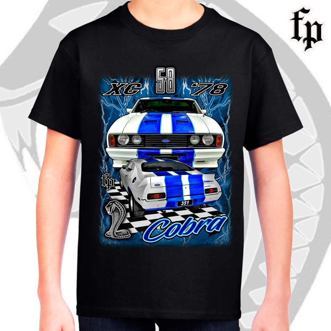 78 FORD XC COBRA 351 - BLUE STORM - T-SHIRT - KIDS